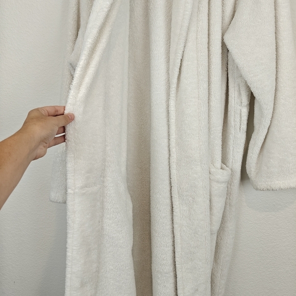 Pottery Barn Unisex White Long sleeve Pockets Belted Robe Size Medium - Picture 13 of 13